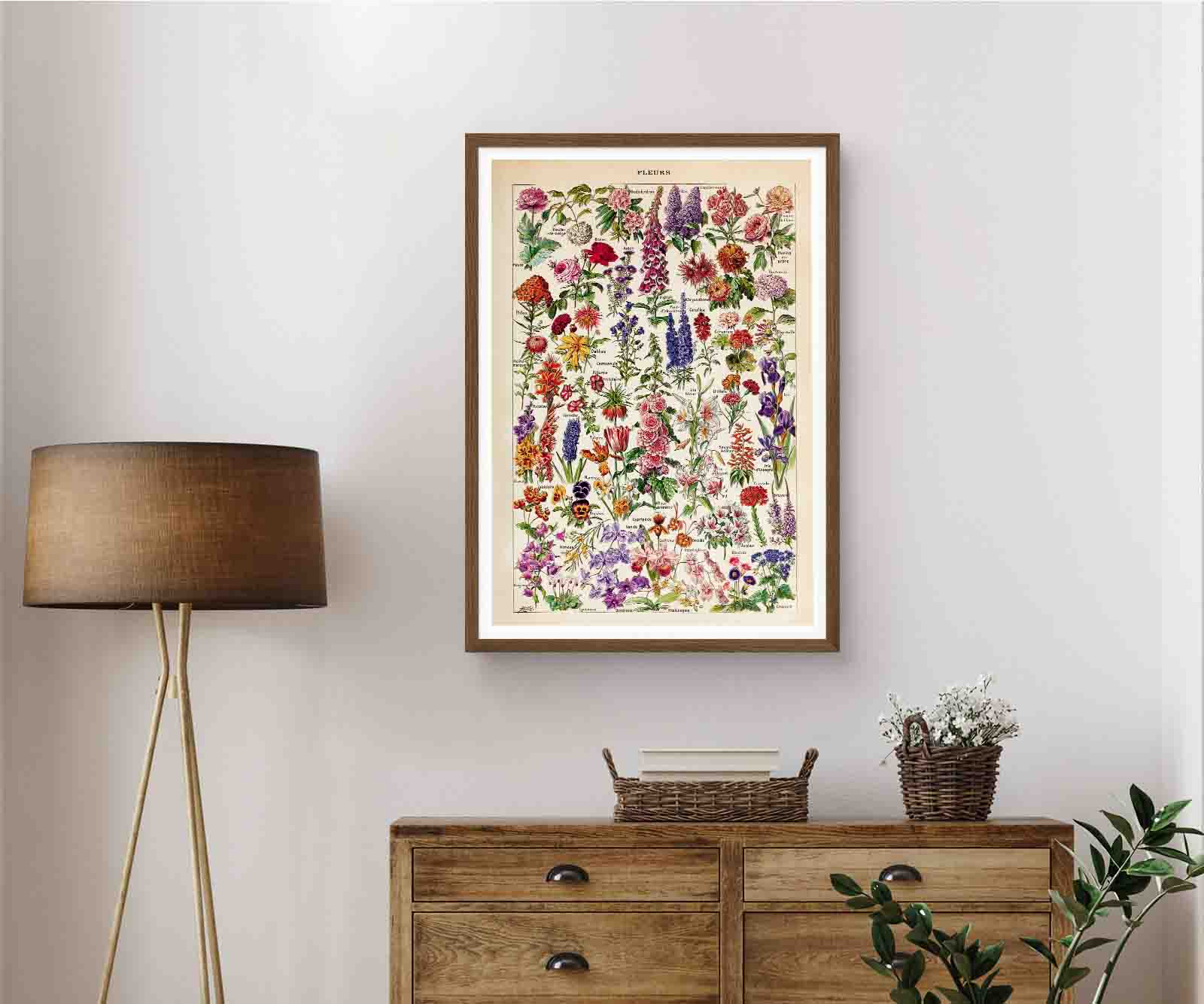 Fleurs – Vintage Botanical Art Print by Adolphe Millot - Framed Print - Image 12