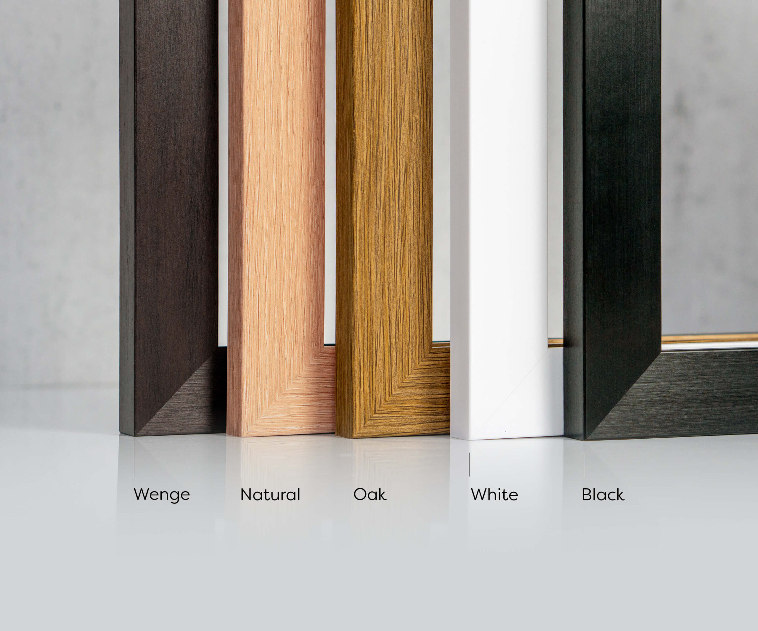 A2 A3 A4 8x10 11x14 12x16 16x20 Handmade Photo Frame with Mount | Glass or Acrylic | Black White Oak Natural Wenge | Ready Made Wall Art Frame UK - Image 2